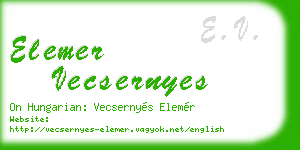 elemer vecsernyes business card