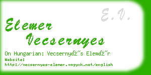 elemer vecsernyes business card